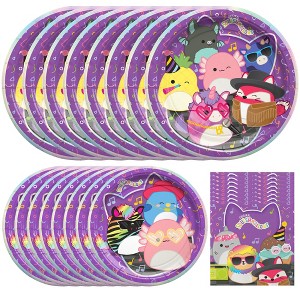 Treasures Gifted Club Squishmallows Birthday Party Supplies - Tableware Starter Set for 16 Guests - Plates & Napkins - 1 of 4