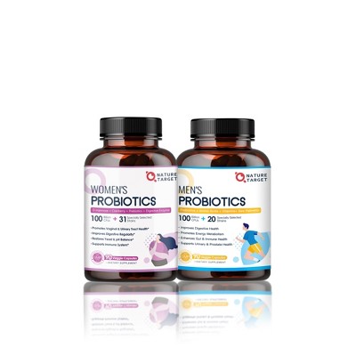 NATURE TARGET (Pack of 2) 100 Billion CFUs Probiotics for Women and Men - 90 Capsules