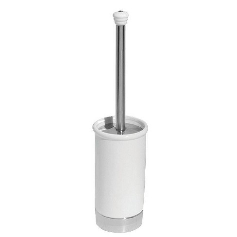 iDESIGN Una Slim Toilet Bowl Brush And Holder Set White