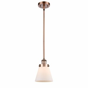 Cone - 1 Light Stem Hung Mini Pendant In Industrial Style-9 Inches Tall and 6 Inches Wide - 1 of 1
