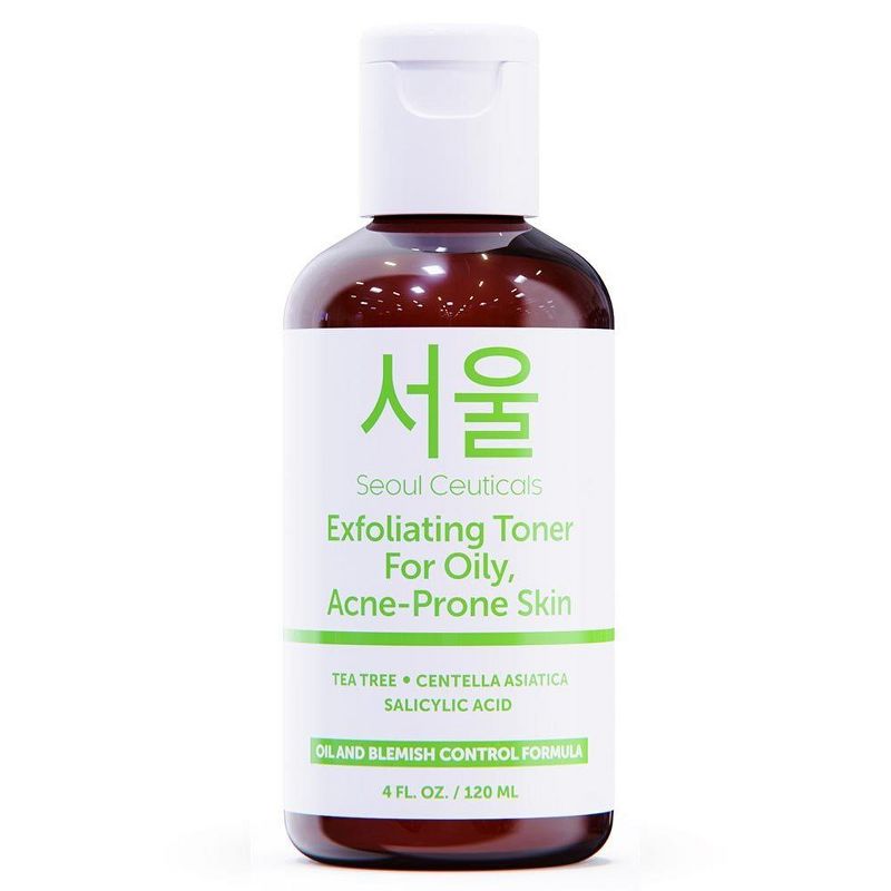 Seoul Ceuticals Korean Skin Care Exfoliating Korean Toner for Oily Acne Prone Skin - Korean Beauty Skincare Tea Tree Toner for Face, 4oz, 1 of 6