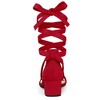 Allegra K Women's Open Toe Block Heel Lace Up Sandals - 4 of 4