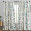HLC.ME Scarlet Floral & Birds Patterned Window Back Tab Rod Pocket Curtains - Light Blocking Window Panels, Set of 2 - 2 of 4
