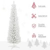 6' Decorated Christmas Tree Snow Flocked Artificial Christmas Tree with Pencil Shape, Realistic Branches - 4 of 4