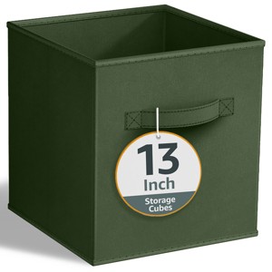 Sorbus 13 Inch Foldable Fabric Storage Cube Bin with Handles- for Organizing Home, Shelves, Nursery, Playroom, Closet and More - 1 of 4