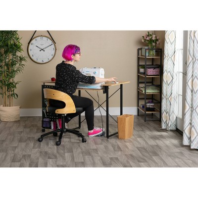 Pivot Sewing Table with Swingout Storage Panel and Adjustable Platform
