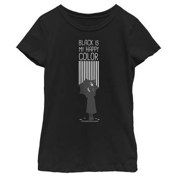 Girl's Wednesday Black Is My Happy Color Silhouette T-Shirt