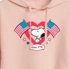 Women's - Peanuts - Snoopy Since 1776 Flag Heart Cropped Graphic Hoodie - 2 of 4