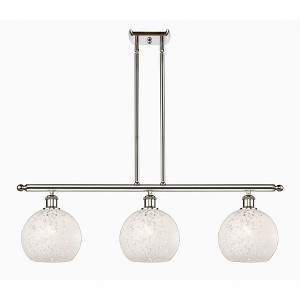 White Mouchette - 3 Light Stem Hung Island In Modern Style-10.5 Inches Tall and 36 Inches Wide - 1 of 1