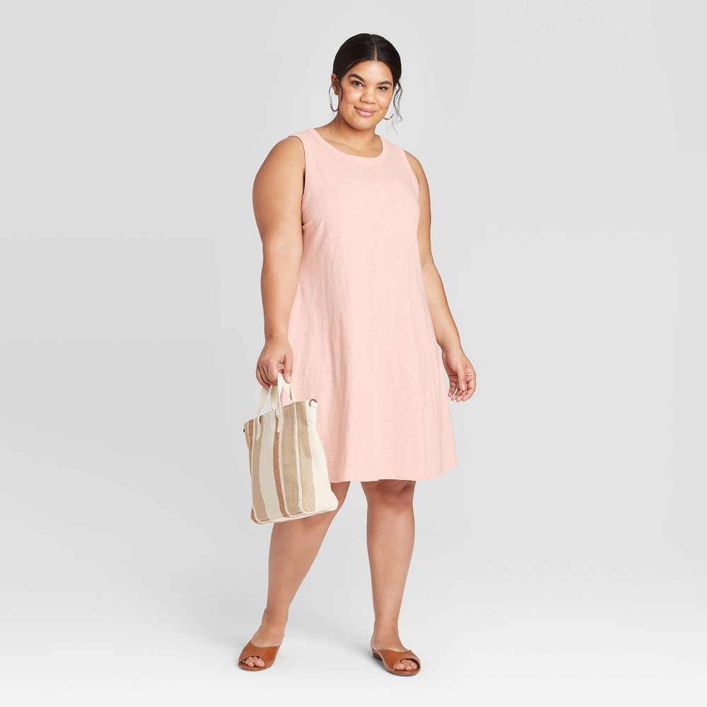 Women's Plus Size Tank Dress - Universal Thread Blush Peach 2X, Blush Pink was $15.0 now $10.0 (33.0% off)