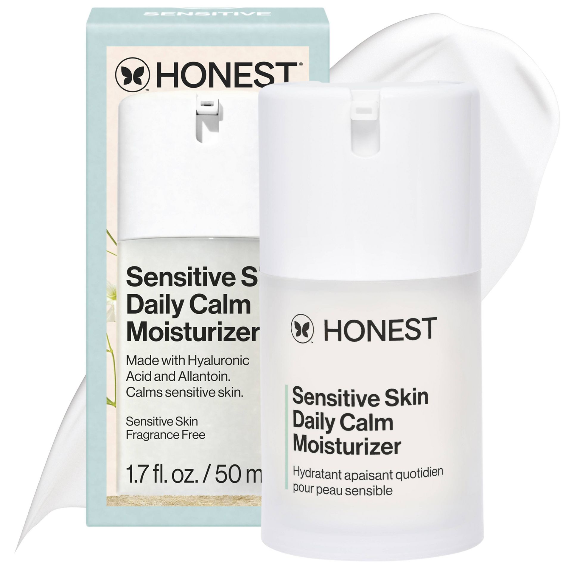 Honest Beauty Sensitive Skin Daily Calm Moisturizer with Hyaluronic Acid and Allantoin - 1.7 fl oz