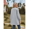 Clearlove Long Sleeve Coat Women's Cardigan Jacket Knitted Solid Color Open Stitch Loose Fit Mid-length Soft Casual Perfect for Spring Fall - 3 of 4
