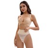 INSPIRE CHIC Women's High Waisted Tummy Breathable Stretch Lace Firm Control Thong Shapewear - 4 of 4