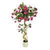 Large Fake Pink Flowers Potted, Pink Artificial Bougainvillea Tree in Pot, Wedding Decor Artificial Flowers for Outdoors Indoors Faux Plant - 2 of 4