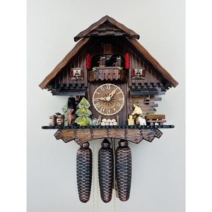 Eight Day Mechanical Cuckoo Clock With 13 Inch Height Cottage And Woodchopper By River City Clocks - 1 of 4