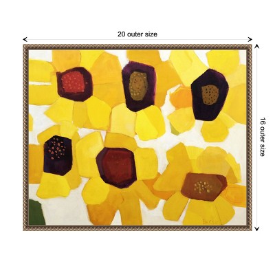 Vibrant Yellow and Red Beaded Framed Canvas Wall Art, 20 x 16