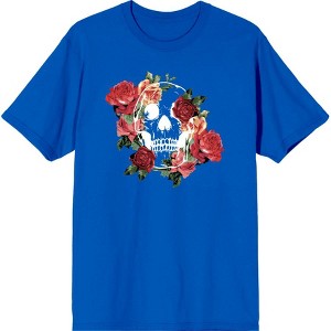 Natural World Skull & Roses Crew Neck Short Sleeve Adult T-shirt - 1 of 2