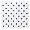 Bacati - Stars Navy/Red Ikat Muslin 4 pc set of Bibs & Burp Cloths Set - 4 of 4