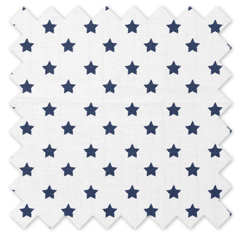 Bacati - Stars Navy Muslin 100 percent Cotton Universal Baby US Standard Crib or Toddler Bed Fitted Sheet, 5 of 6