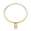 14K Yellow Gold-Plated Stacking Bangle Bracelet with Cubic Zirconia Padlock Charm, combining chic elegance with sparkling sophistication. - image 2 of 2