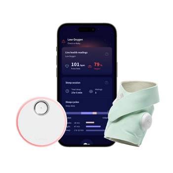 Owlet Dream Sock - FDA-Cleared Smart Baby Monitor with Live Health Readings and Notifications - Mint