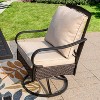 Captiva Designs 7pc Steel Outdoor Patio Dining Set with Swivel Chairs & Metal Table with Umbrella Hole Black - 4 of 4