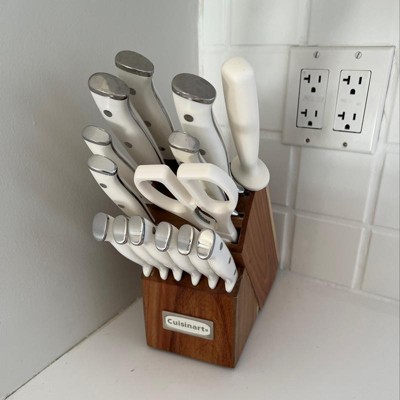 Cuisinart Classic 13-Piece White Stainless Steel Knife Block Set with 9- Knives Sharpening Steel and All-Purpose Sheers C77WTR-13P - The Home Depot