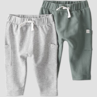 Image of little Planet By Carter's Baby 2pk Spring Moss Pants - Gray/Green 3M