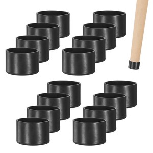 Unique Bargains Non-Slip PVC Chair Leg Caps Floor Protectors for Folding Chairs Black - 1 of 4