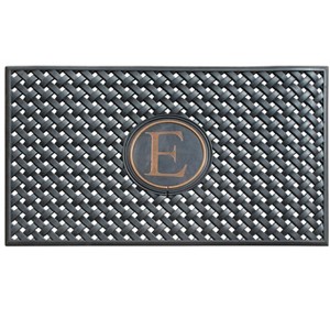 A1HC Natural Rubber Large Monogrammed Door Mat 24" x 39" Scrapes Shoes Clean of Dirt & Grime Doormat - 1 of 4