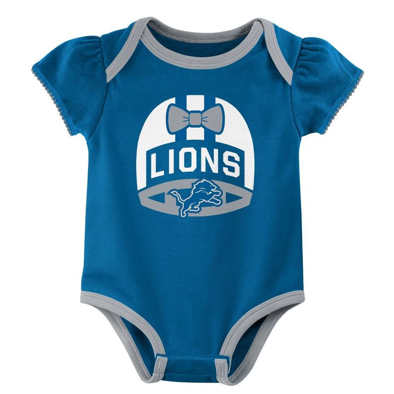 NFL Detroit Lions Baby Girls&#39; Onesies 3pk Set, 4 of 5