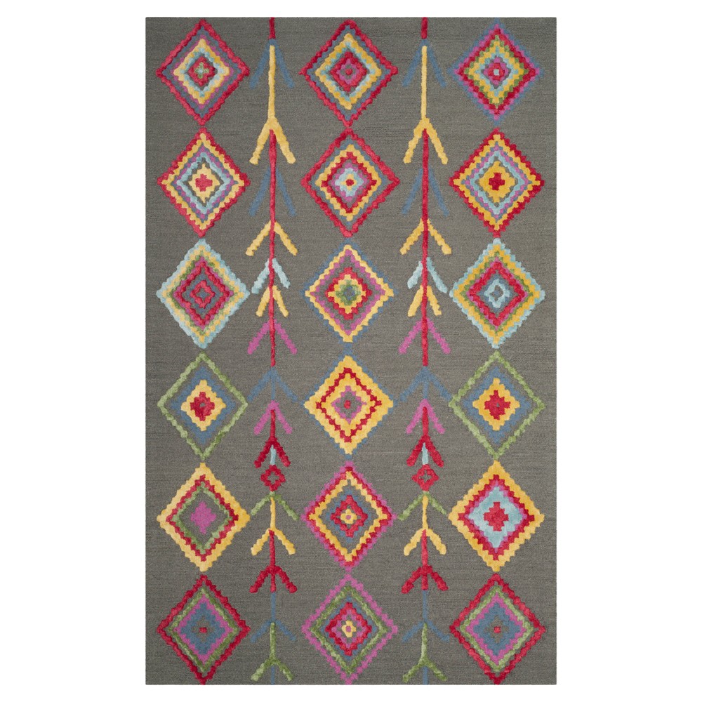 Dark Gray Shapes Tufted Area Rug 5'x8' - Safavieh