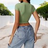 Anna-Kaci Active Women's Athletic Short Sleeve Crop Top with Stretch Fit and Crew Neck Design - 2 of 4