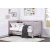 TiramisuBest Twin Size Daybed – Beige Linen & Weathered Oak Finish - 2 of 4