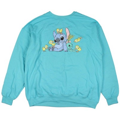Seven Times Six Lilo and Stitch Scrump Curious Chicks Women's Crewneck Pullover Sweatshirt