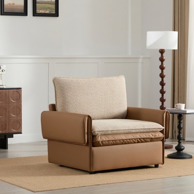 JUJABU Modern Style Oversized Accent Armchair Single Sofa for Living Room, Bedroom