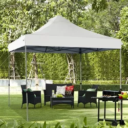 Tangkula 10'x 10' Pop Up Canopy Tent Easy Set-up Outdoor Tent Commercial Instant Shelter w/ 3 Adjustable Heights White