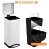 8 Gallon Trash Can, Square Stainless Steel Foot Pedal Garbage Can with Soft-Close Lid & Removable Inner Bucket for Kitchen Bathroom - 2 of 4