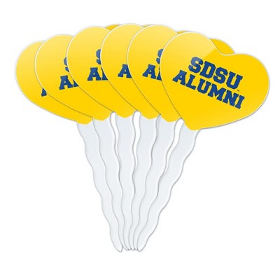 South Dakota State University Alumn Heart Love Cupcake Picks Toppers Decoration Set of 6