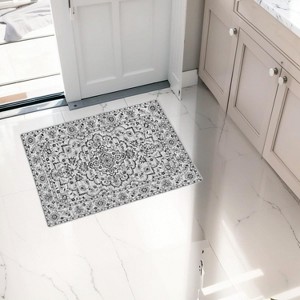 Ultra-Thin Floral Area Rug - Stain Resistant Non-Slip Large Carpet for Living Room, Dining Room Home Office - 1 of 4