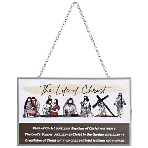Dicksons SUNCG-2007 Life of Christ Tan and Brown 8 x 5 Inch Metal and Glass Suncatcher with Suction Cup - 1 of 2