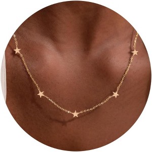 Dainty Charm Necklace for Women, 14K Gold/Silver Plated with Multiple Symbolic Charms - 1 of 4