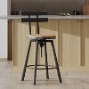 KWPZQEB Bar Stools, Swivel Bar Stools, Round Bar Chairs with Footrest, Industrial Kitchen Bar Chairs for Kitchen Island Pub, Bistro, Restaurant, Brown - 2 of 4