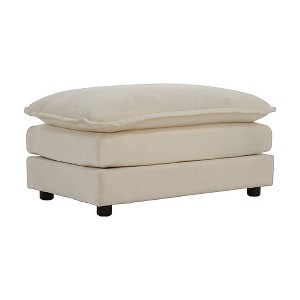 Gulches Beige Chenille Ottoman Footrest - Solid Wood Frame, Premium Sponge Filling, Compatible with 2/3/4 Seater Sofas - 1 of 4