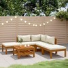 vidaXL Garden Lounge Set Cream, Natural Wood - 2 of 4