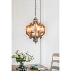 VYNXARIA 6 - Light Gray Farmhouse Ceiling Lights, Rustic Wooden Pendant Chandelier with Adjustable Chain for Home Spaces - 3 of 4