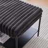 Vynxaria 30.7" Upholstered Ottoman Coffee Table with Open Storage & Black Metal Legs - 3 of 4