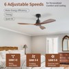 Sofucor Wood 48 Inch Ceiling Fans No Light 3 Blades Reversible DC Motor Modern Ceiling Fans With Remote for Bedroom Patios Farmhouse - 4 of 4