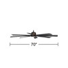 Possini Euro Design 70" Defender Modern Indoor Outdoor Ceiling Fan 8 Blade LED Light Remote Control Oil Rubbed Bronze Black Blades Bedroom Patio - 4 of 4