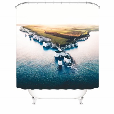 Island Shower Curtains for Bathroom Waterproof Fabric Bath Curtain Durable Soft Stylish Bathroom Decor 72x72 Inch